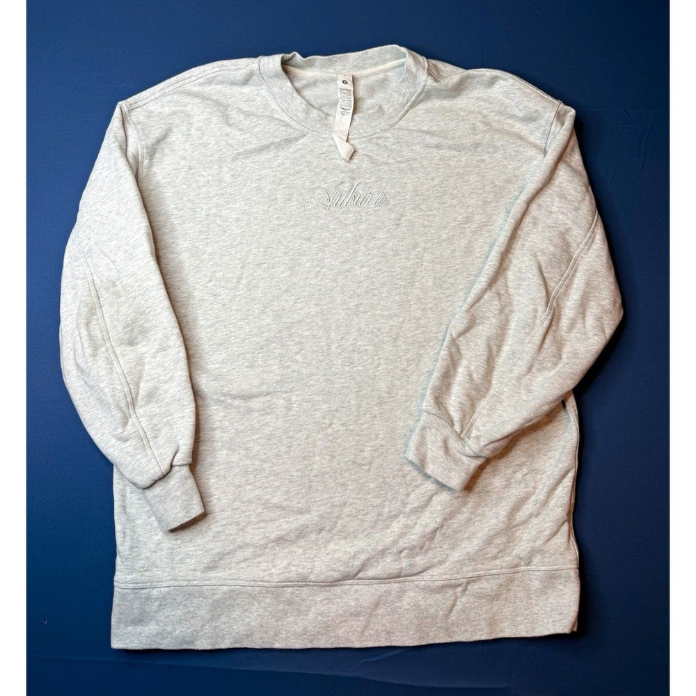 lululemon Auburn All Yours Women's 6 Gray Crewneck Fleece Relaxed
